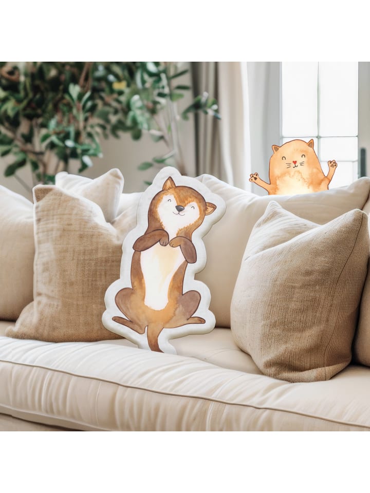 Mr. & Mrs. Panda Kissen Kuscheltier Hund Streicheln ohne Spruch in Weiß günstig kaufen