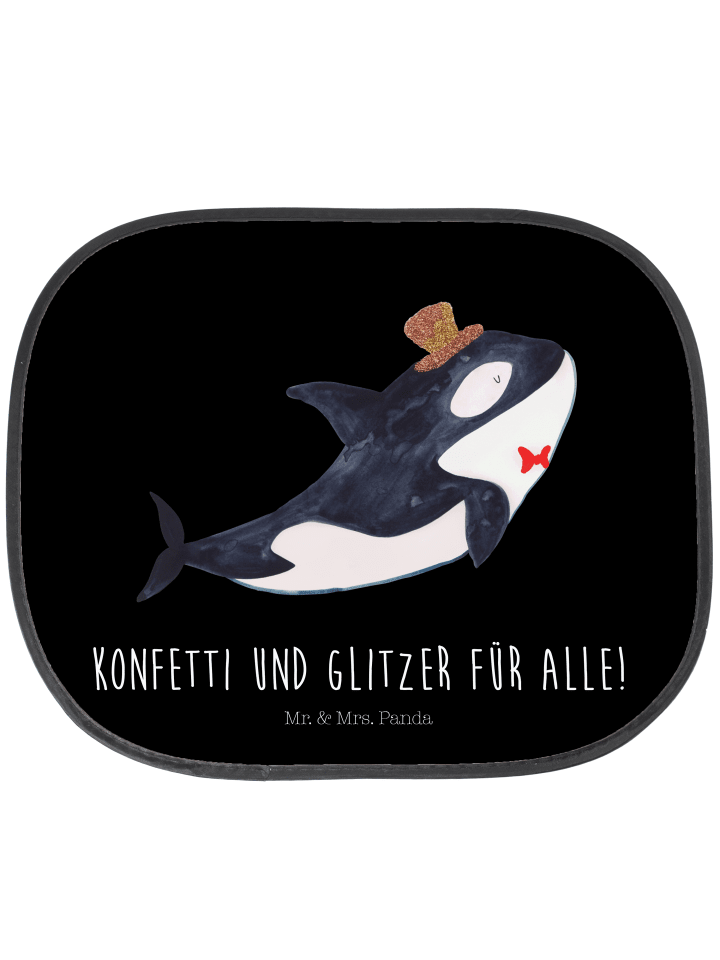 Mr. & Mrs. Panda Auto Sonnenschutz Orca Zylinder mit Spruch in Schwarz günstig kaufen onesize