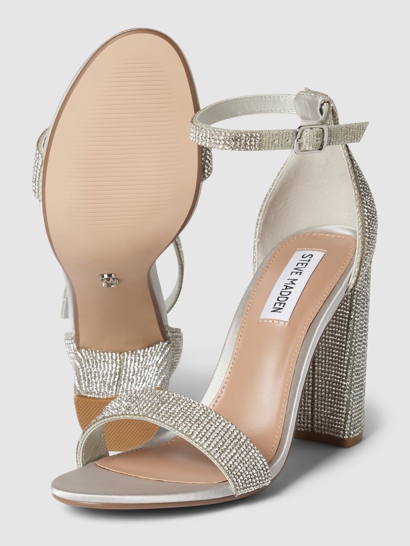 Sandalette mit Strasssteinbesatz Modell 'CARRSON' in silber