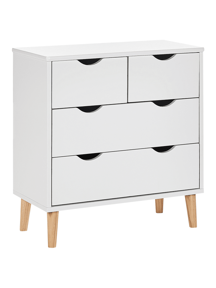 Beliani Kommode SIMMIE in Weiß/Heller Holzfarbton - (W) 60 x (H) 62 x (L) 30 cm günstig kaufen onesize