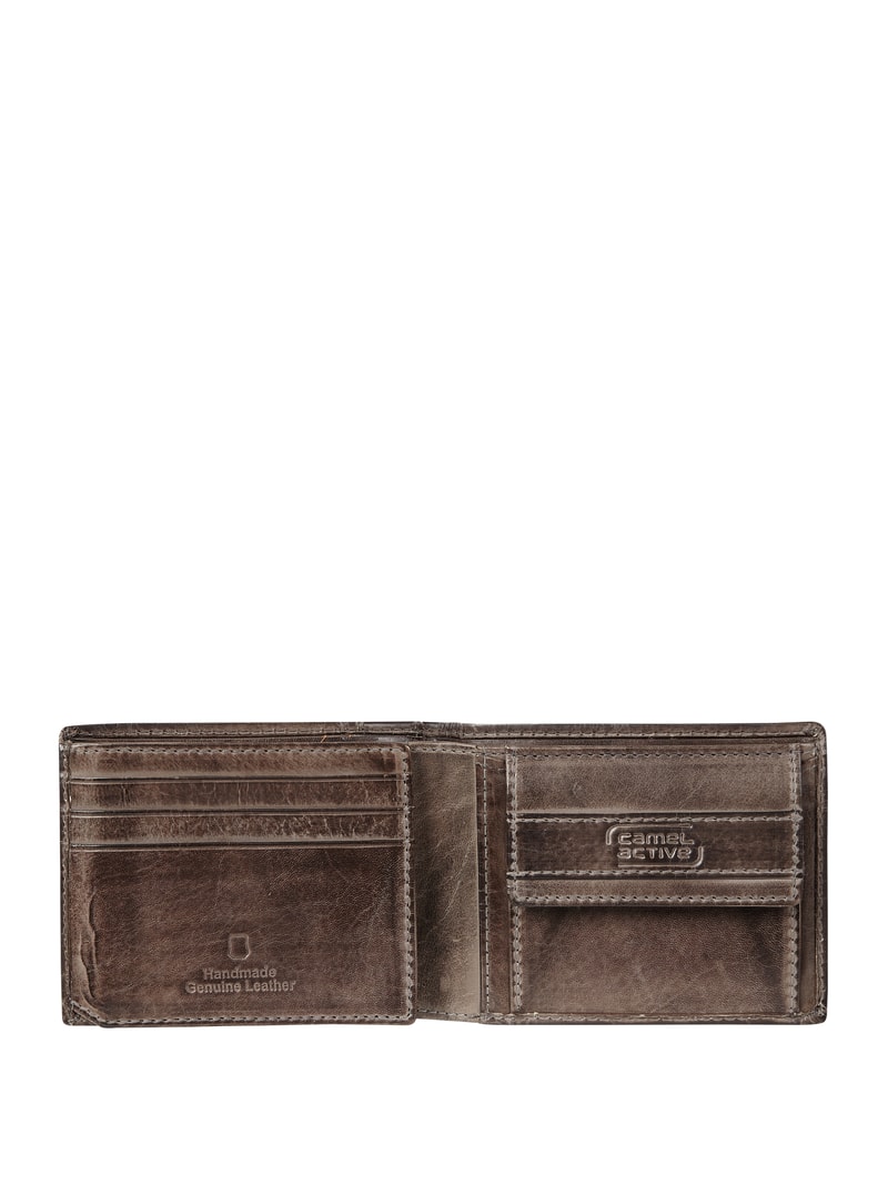 Portemonnaie aus Leder im Retro-Look in schwarz