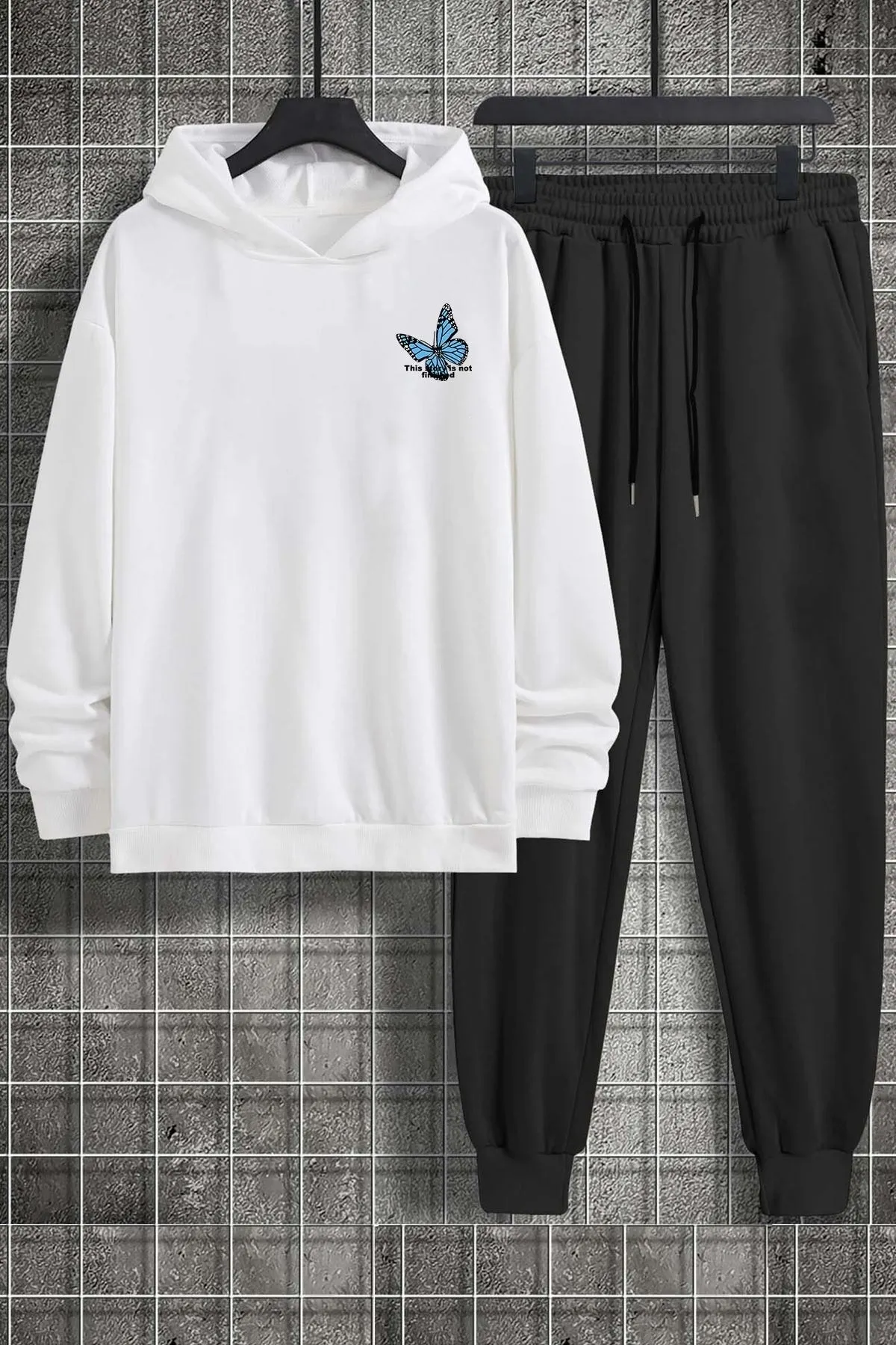 uyguntarz  Unisex-Trainingsanzug-Set mit Schmetterlingsdruck