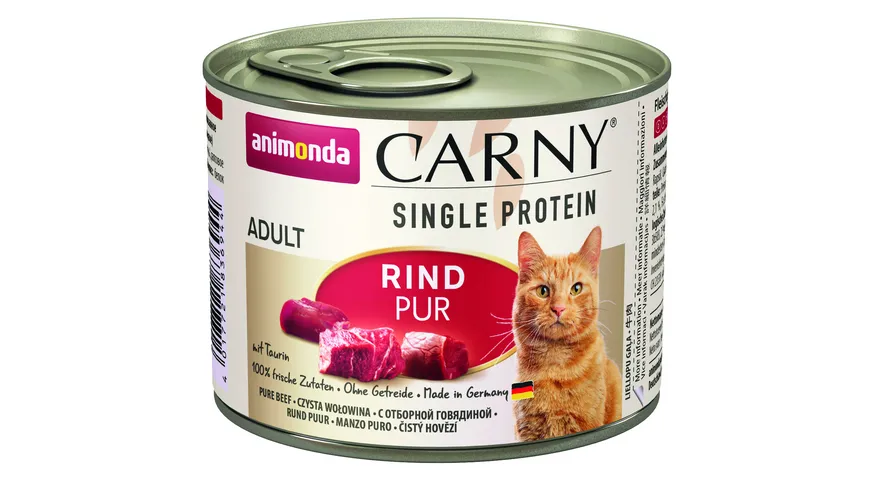 ANIMONDA Katzennassfutter Carny Adult Single Protein Rind pur 200 g