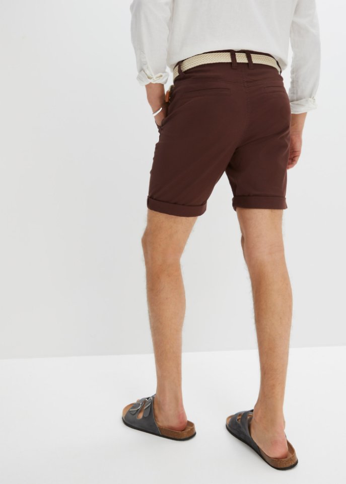 Stretch-Chino-Bermuda mit Gürtel, Regular Fit