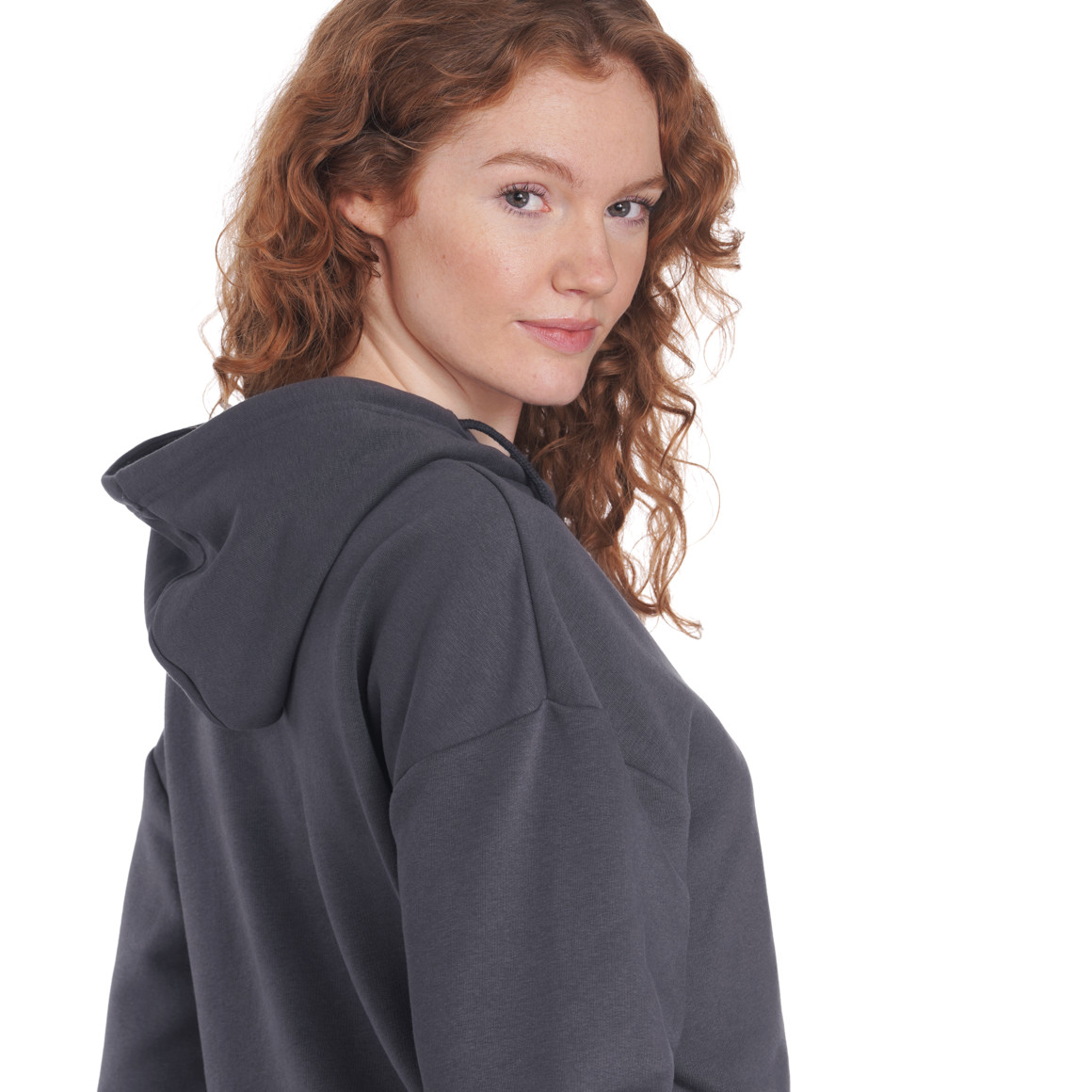 Damen Hoodie mit gummierten Schriftzug