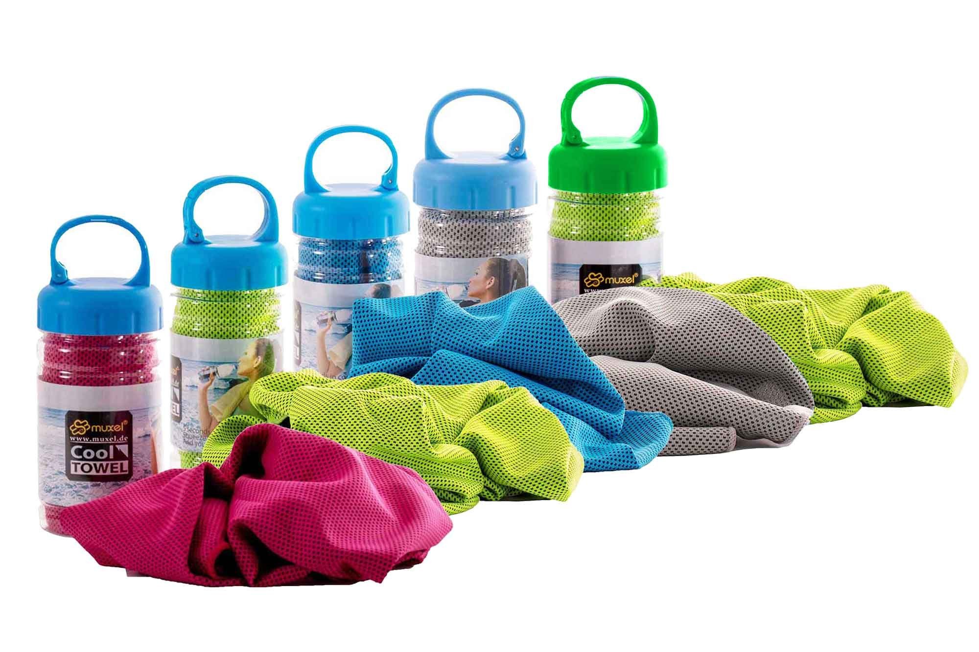 Muxel Sporthandtuch Ice Tuch, Cool Down Towel Eis-Kühltuch bei Sport, Kühlfaser (5-St)