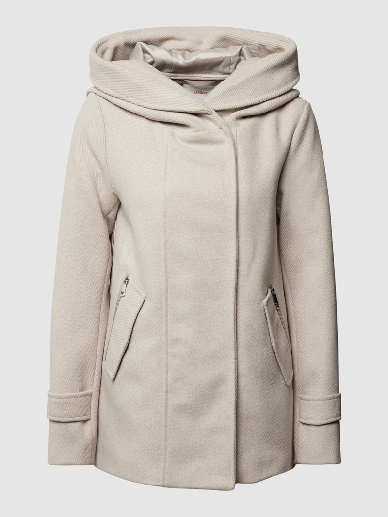 Jacke mit Kapuze und Ärmelriegeln in kitt
