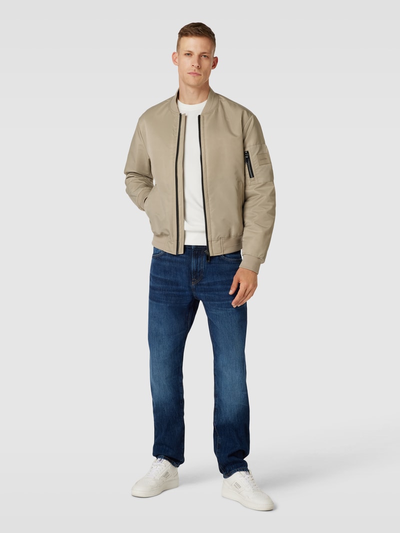 Slim Fit Jeans mit Kontrastnähten Modell 'Re.Maine' in dunkelblau