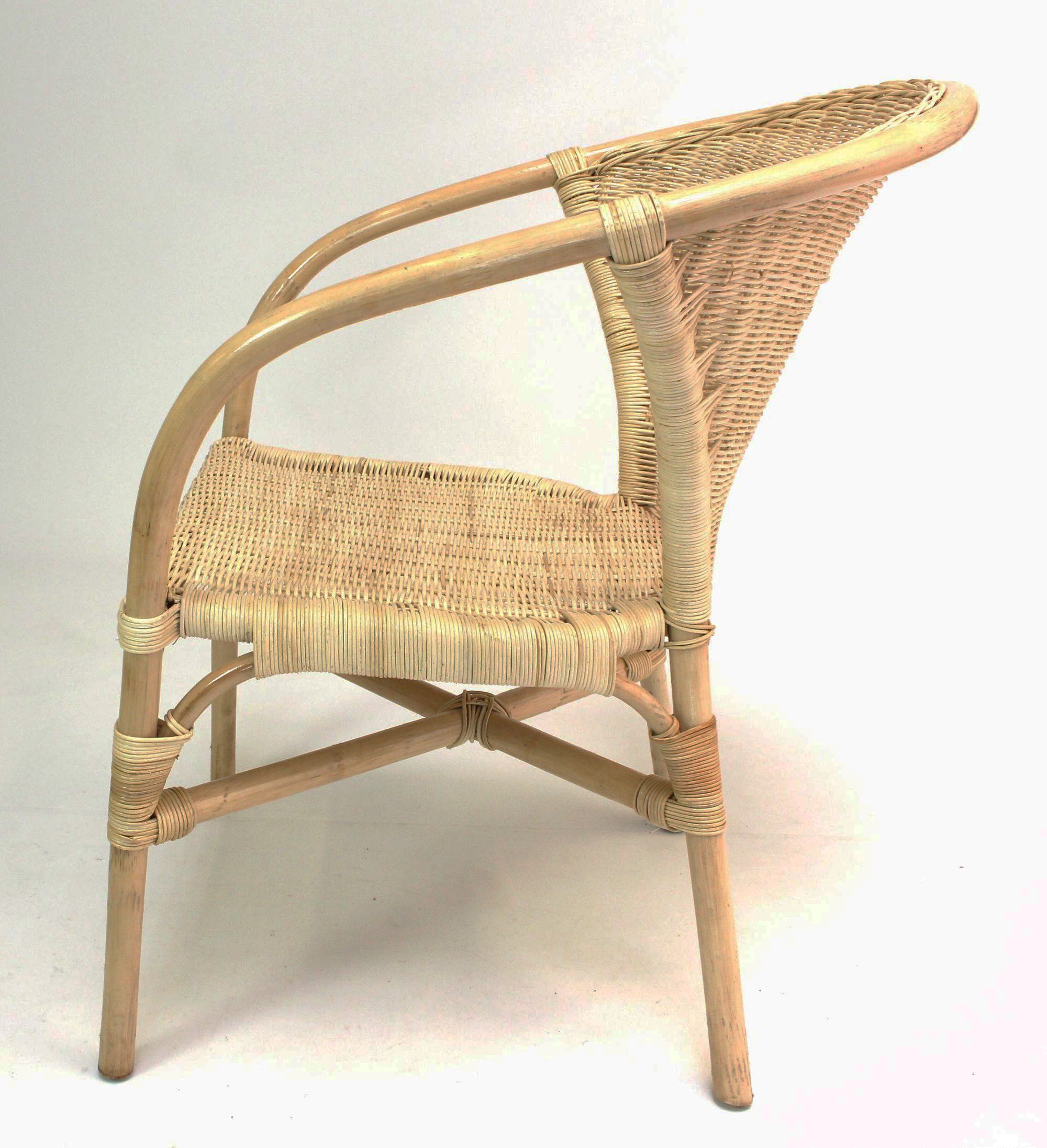 Dekoleidenschaft Rattanstuhl Rattansessel, natur lackiert, 4 verschiedene Modelle, Korbsessel, Balkonmöbel mit Komfort Sitzhöhe, Cocktailsessel, Gartenmöbel
