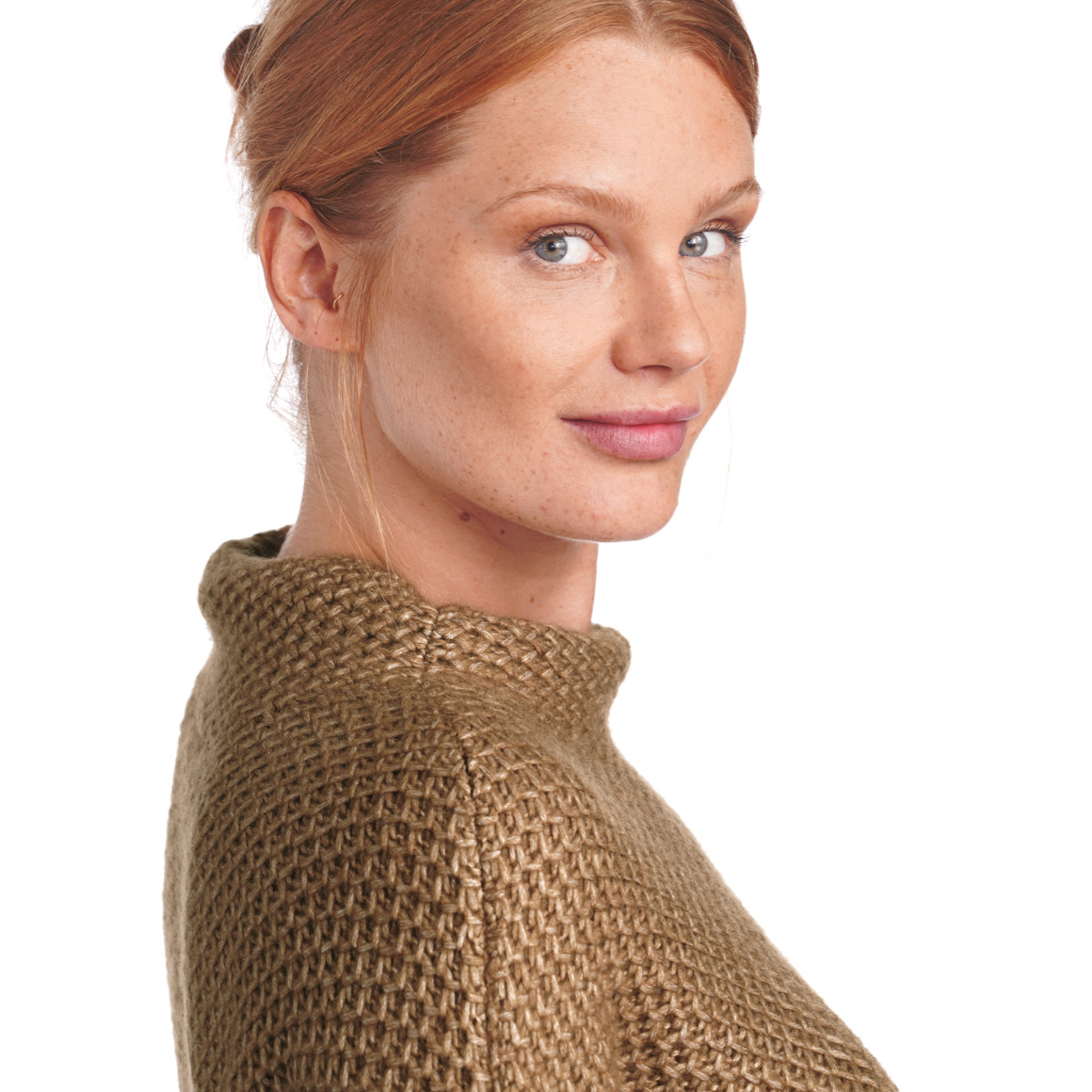 Damen Strickpullover mit Stehkragen