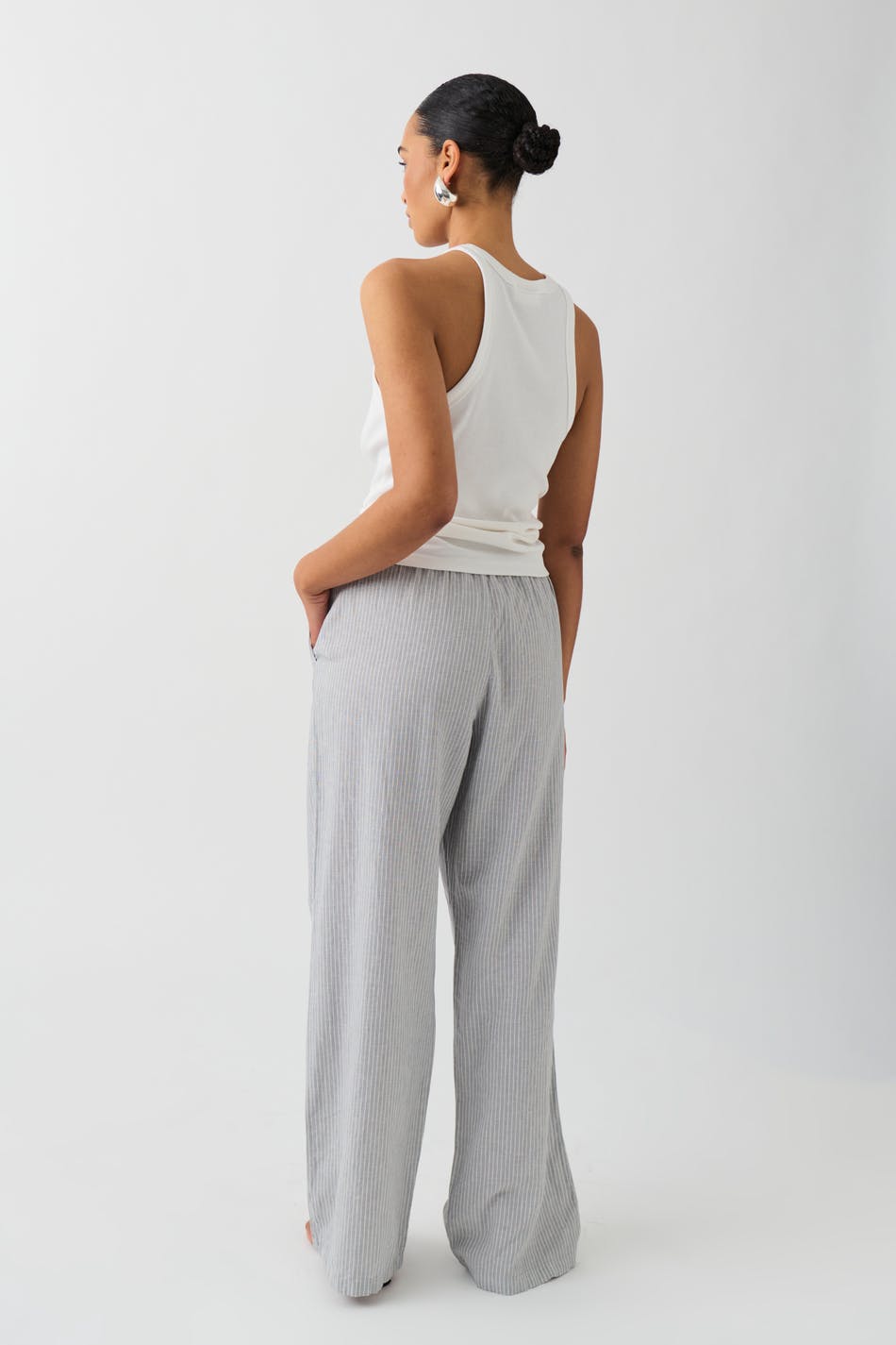 Linen blend trousers