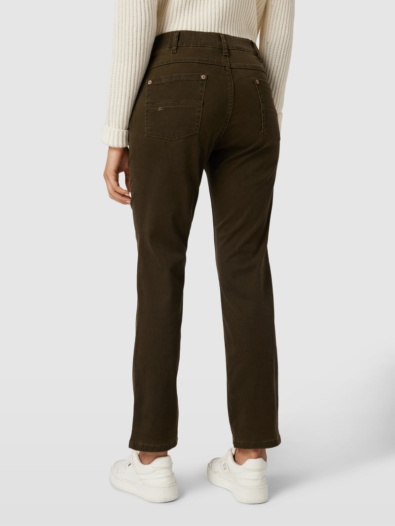 Comfort Fit Jeans im 5-Pocket-Design Modell 'GRETA' in olivgrün