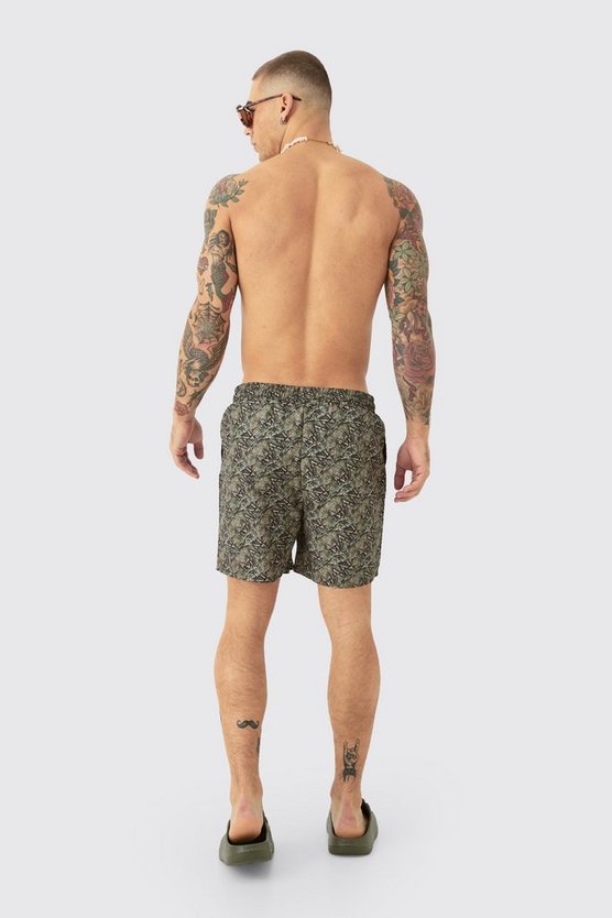 Mittellange Man Camouflage Badehose