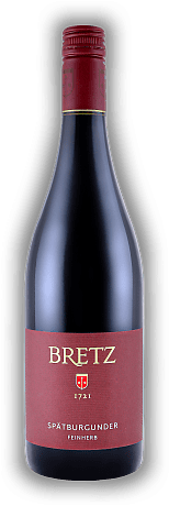 Ernst Bretz, Spätburgunder, Qualitätswein, feinherb, 2021, Rheinhessen  Ernst Bretz, Spätburgunder, Qualitätswein, feinherb, 2021, Rheinhessen   Jahrgang 2021 - 0,75	 Liter - Vol 12%
