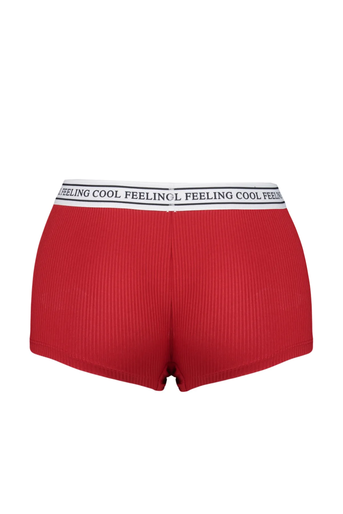 Trendyol Collection  Rot-mehrfarbige 2er-Pack gerippte Boxershorts aus Strick mit Gummidetails THMAW24KU00008