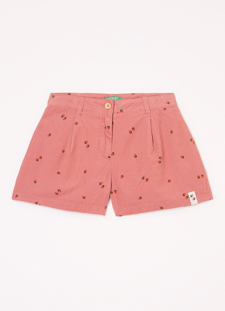 Pantaloni scurți largi din catifea reiată Benetton