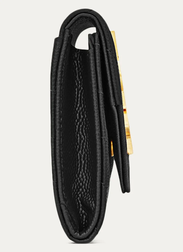 Portofel mic Saint Laurent Cassandre din piele de vițel.