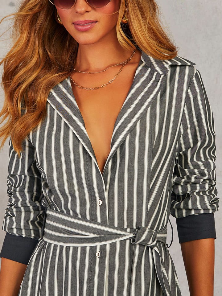 LA Angels Kleid in Anthrazit/ Weiß günstig kaufen
