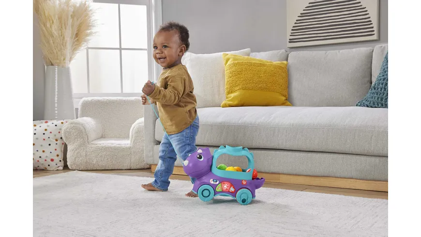 Fisher-Price Bällespaß Nachzieh-Dino, Dinosaurier Motorik-Spielzeug