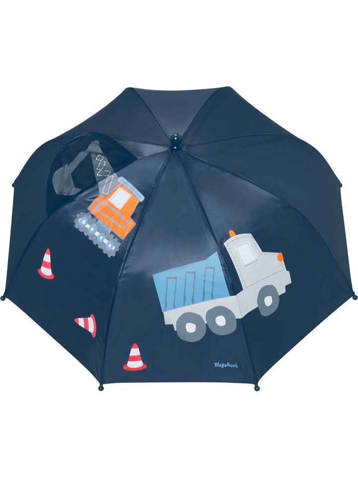 Playshoes 3D Regenschirm Baustelle in Marine günstig kaufen onesize
