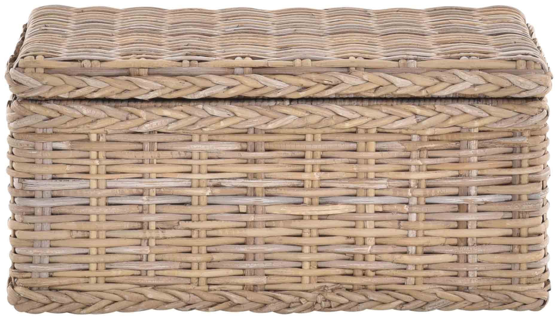 Krines Home Spielzeugtruhe Spielzeugtruhe Wäschetruhe Allzweck-Korb Griffen aus echtem Rattan, verschiedene Größen Truhe Aufbewahrung Box