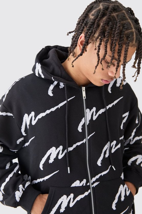 Kastiger Man Signature Hoodie mit Reißverschluss