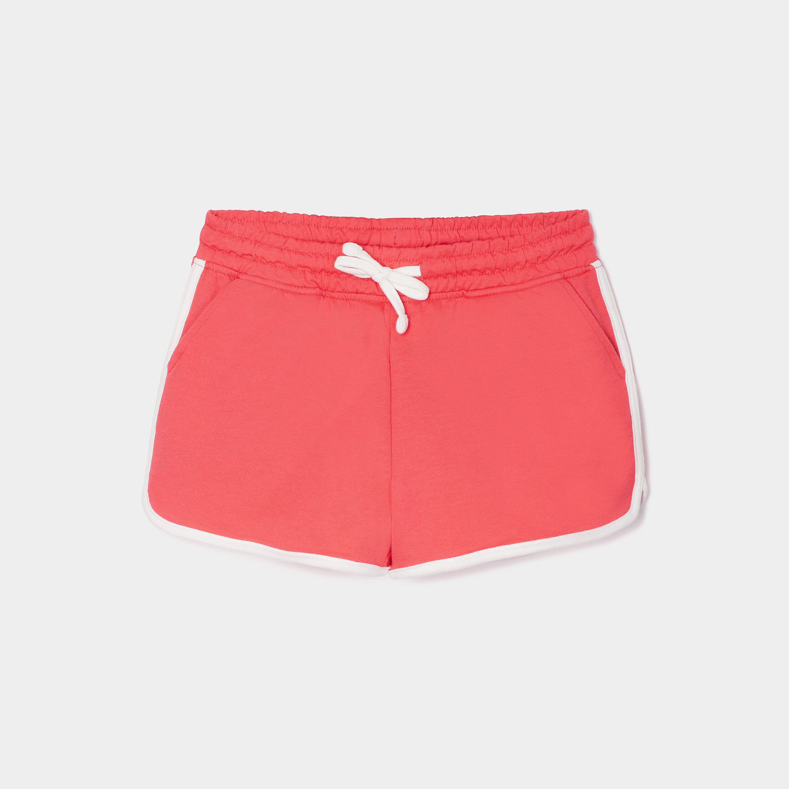 Jogging-Short droit taille élastiquée rose fushia fille | La Halle