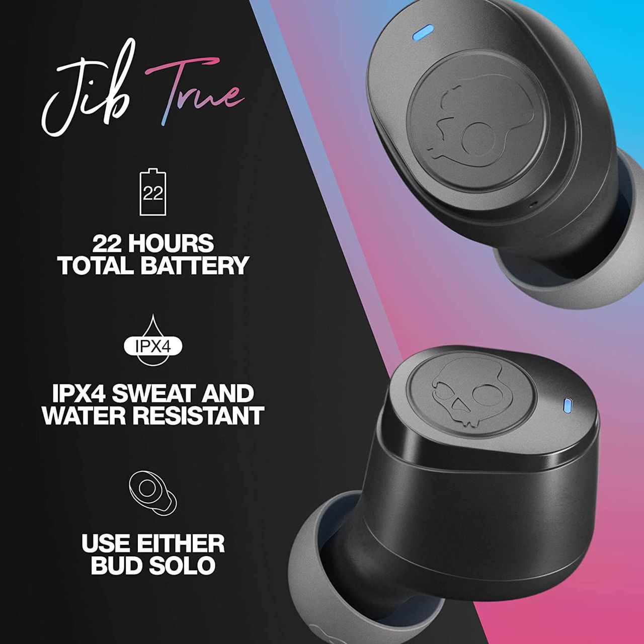 trends4cents Skullcandy Jib In-Ear Bluetooth 5.0 Kopfhörer, True Wireless, wasserdicht, mit 22 Stunden Akkulaufzeit