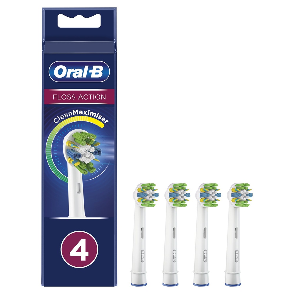 oral-b Oral-B FlossAction Brossette Avec CleanMaximiser, 4 Brossettes De Rechange