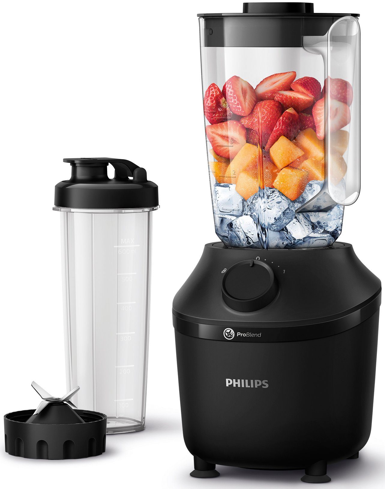 Philips Standmixer Philips Series 3000 HR2041/41, 1.9 Liter, 450 W, mit mobiler Trinkflasche