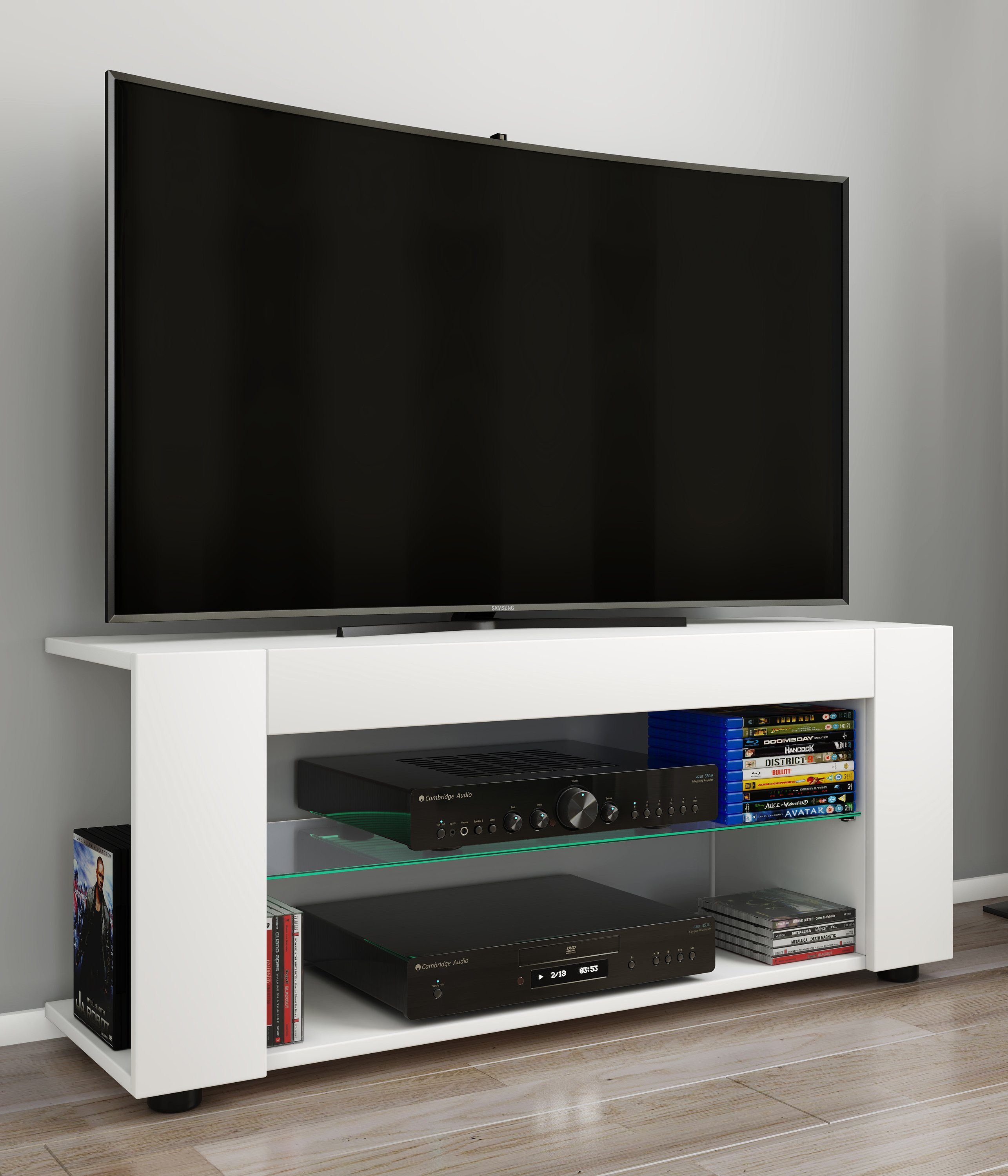VCM TV-Board TV Lowboard Fernsehschrank Konsole Plexalo XL