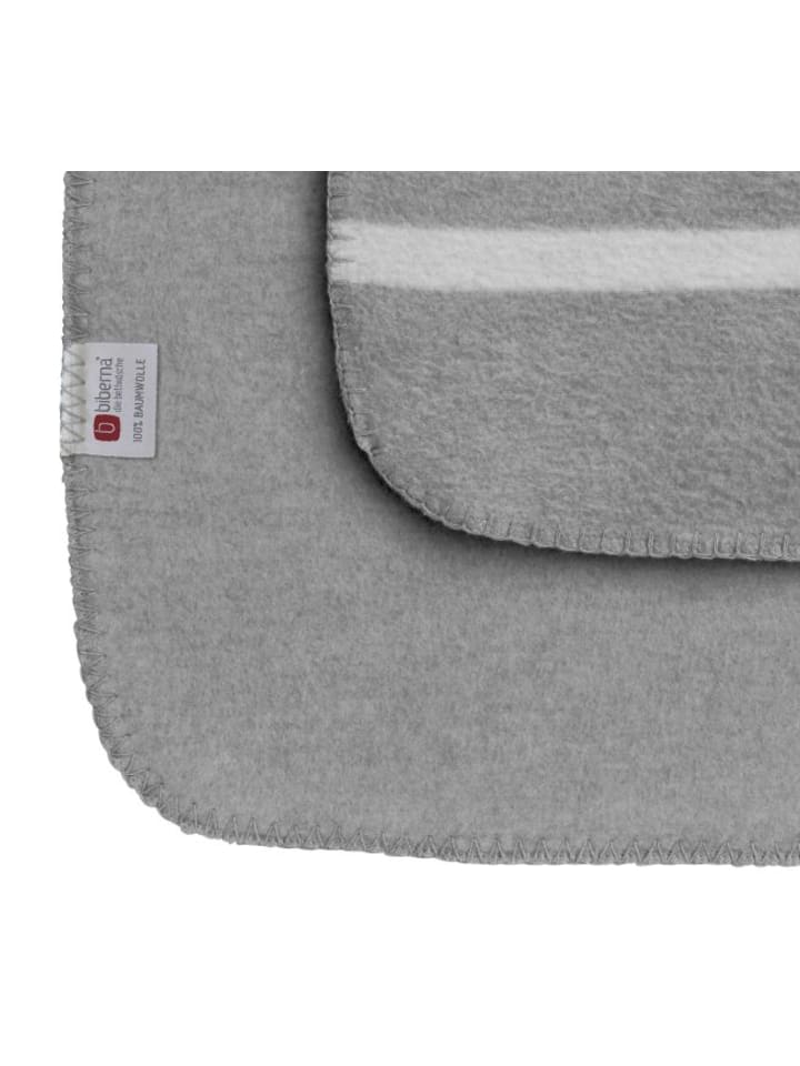 Biberna Wohndecke Melange gestreift in sturmgrau günstig kaufen 150 x 200 cm