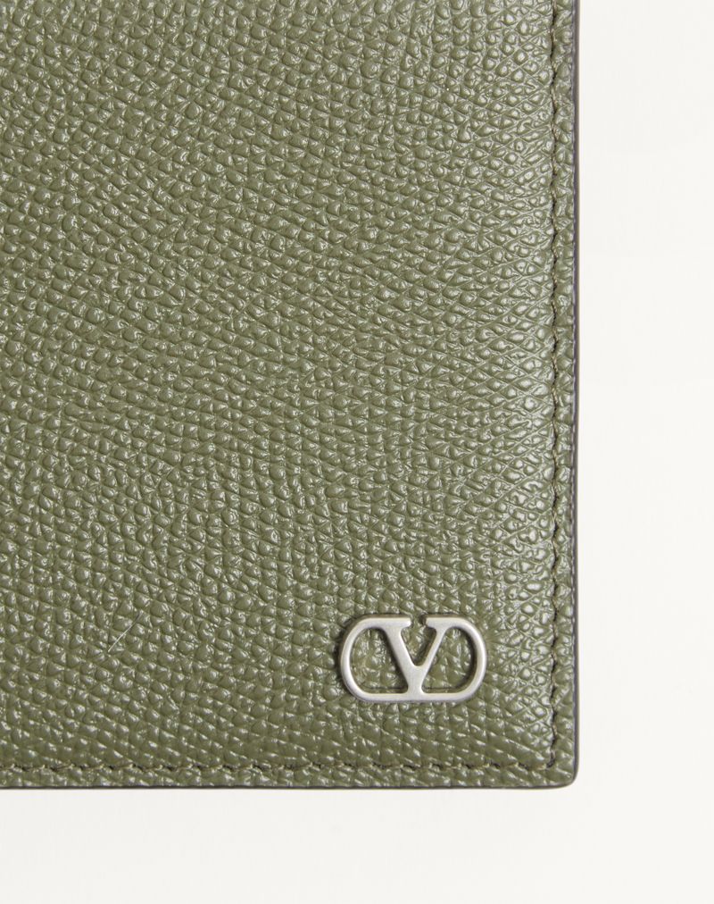 Carteira Valentino Garavani VLogo Signature em couro de bezerro granulado