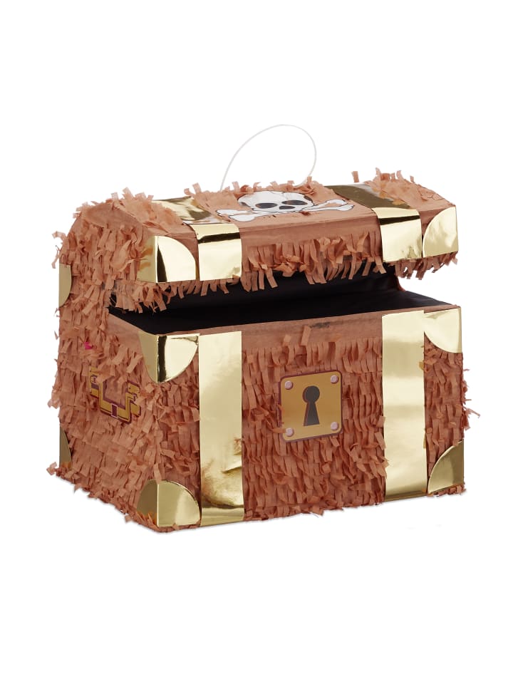 relaxdays Pinata Schatzkiste in Braun günstig kaufen onesize