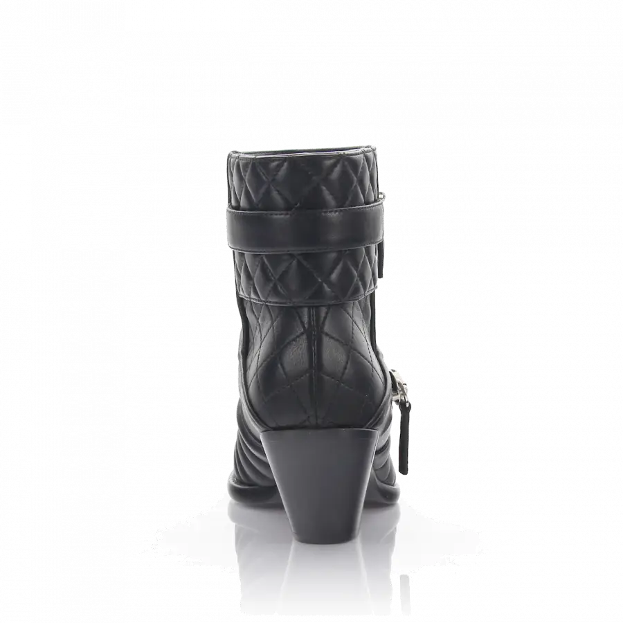 Giuseppe Zanotti - Stiefeletten Nappaleder Zierreißverschluss schwarz - schwarz