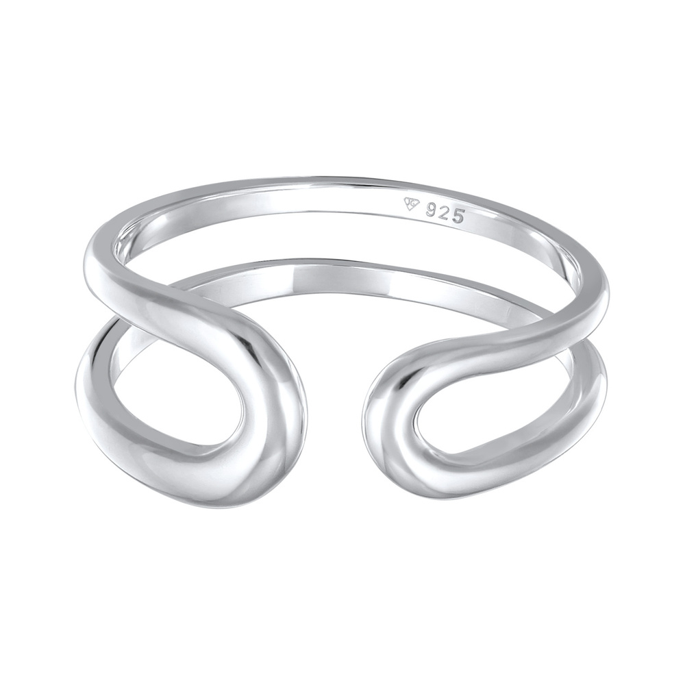 Elli PREMIUM Elli PREMIUM Bague Femmes Ouvert Géo Moderne Ajustable en argent sterling 925 Bague
