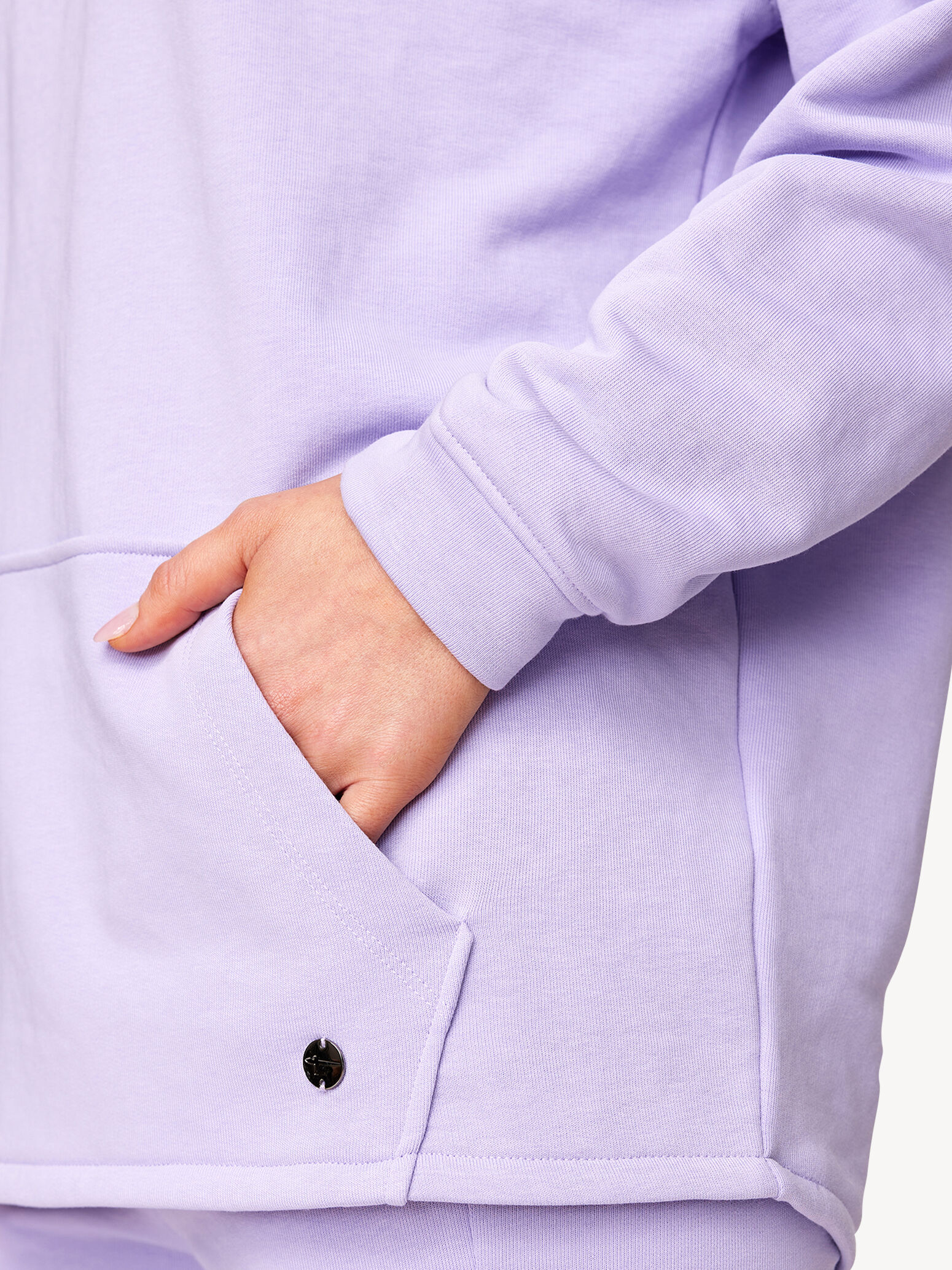 Sweat oversize à capuche - mauve