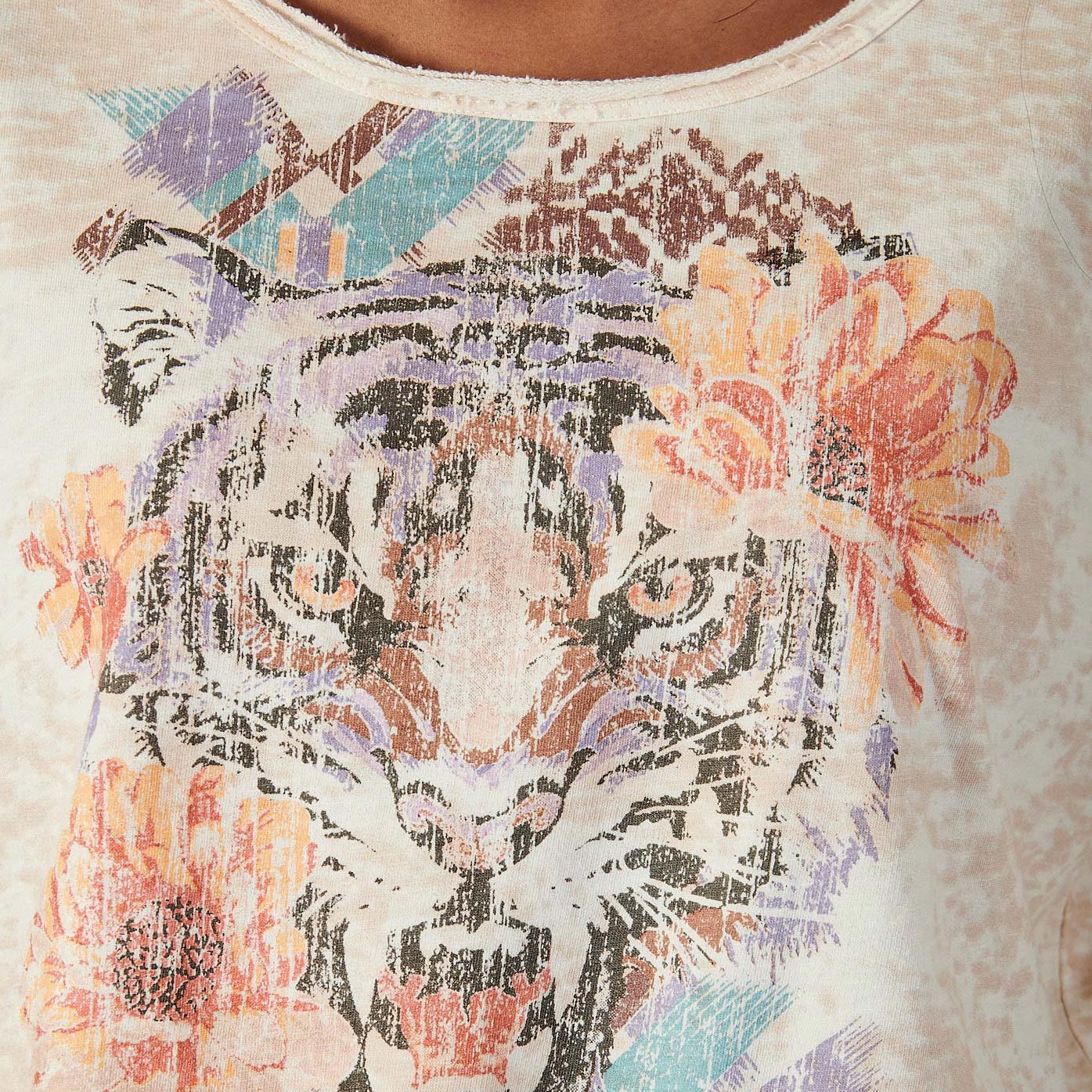 FONZI  T-shirt écru Femme 100% coton