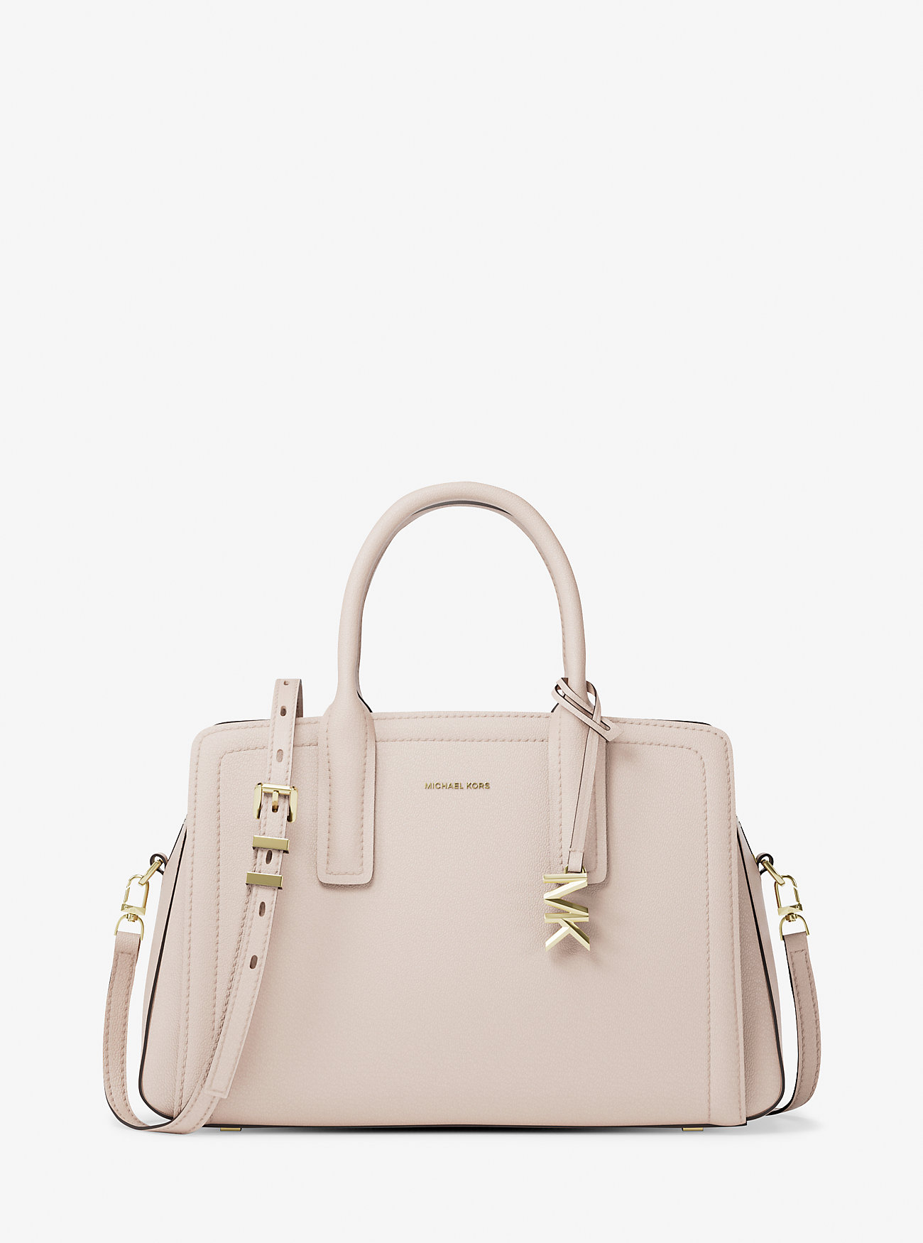 Laila Medium Leather Satchel - SOFT PINK