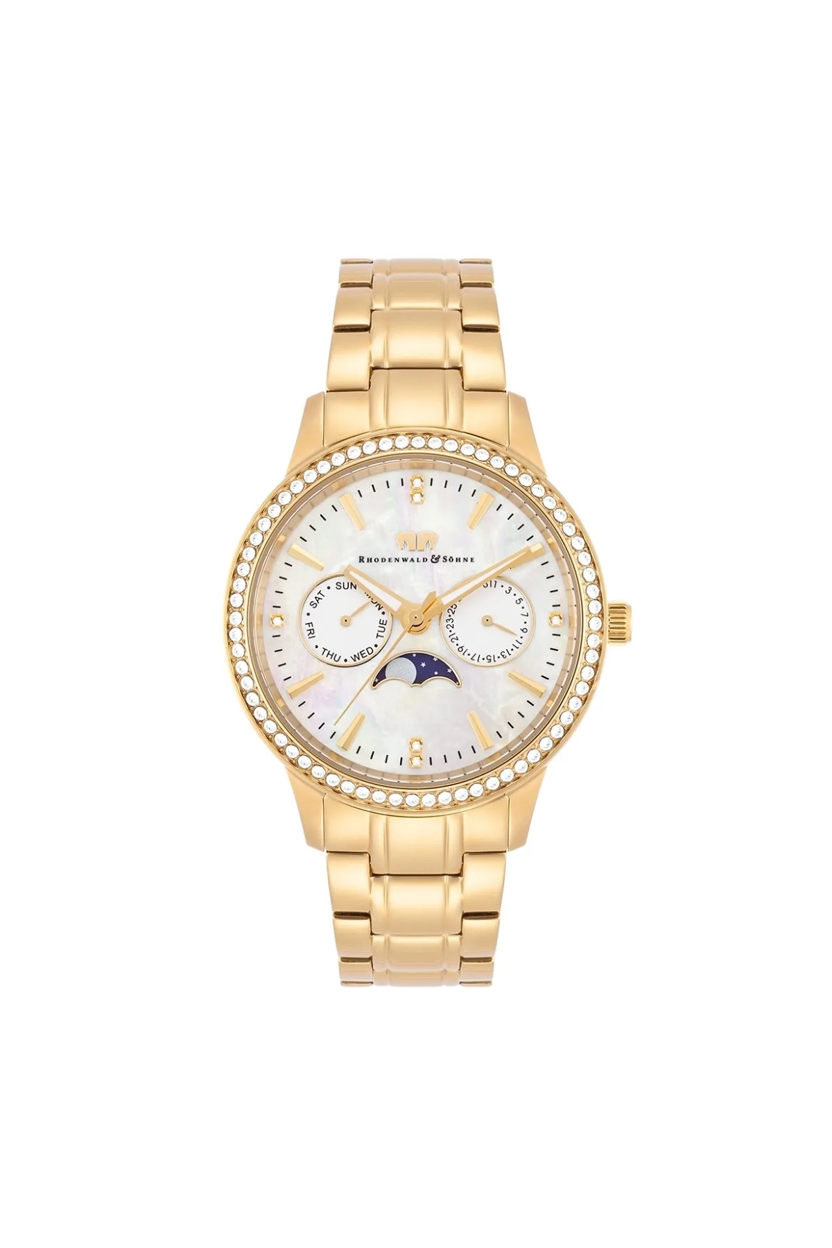 Rhodenwald & Söhne  Multifunktions Damen Multifunktionsuhr gelbgold Edelstahl gelbgold