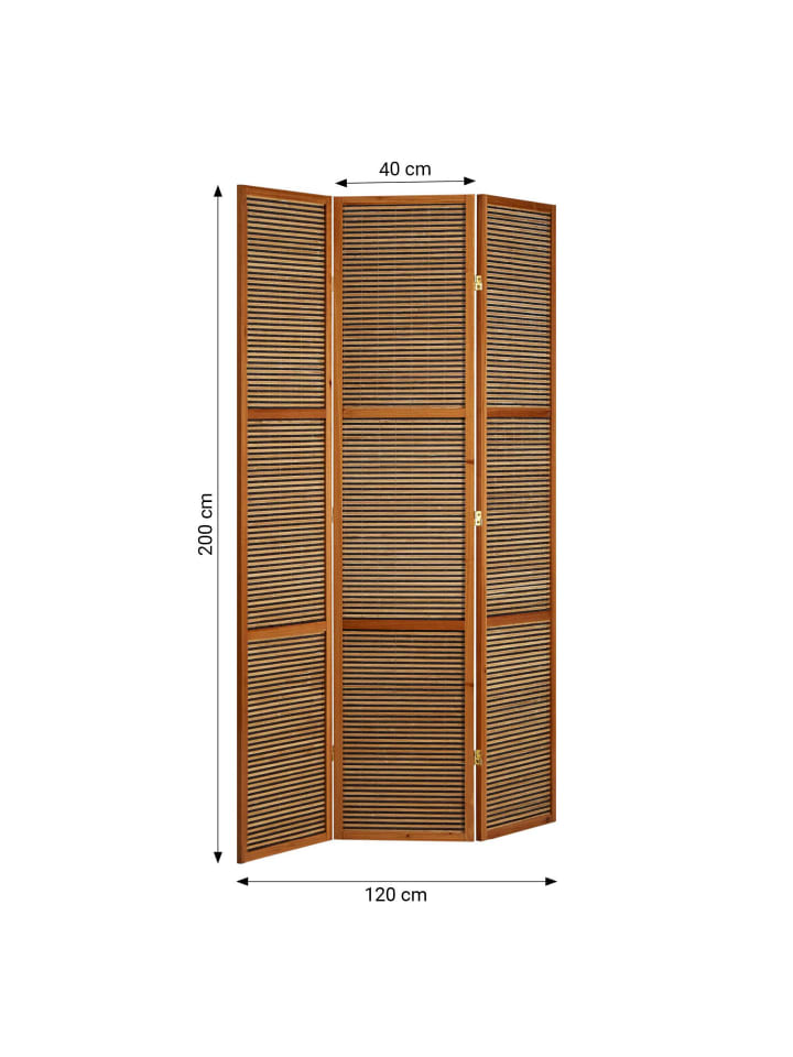 Homestyle4u Paravent 3-tlg. Sondergröße 200x160 cm in Braun günstig kaufen onesize