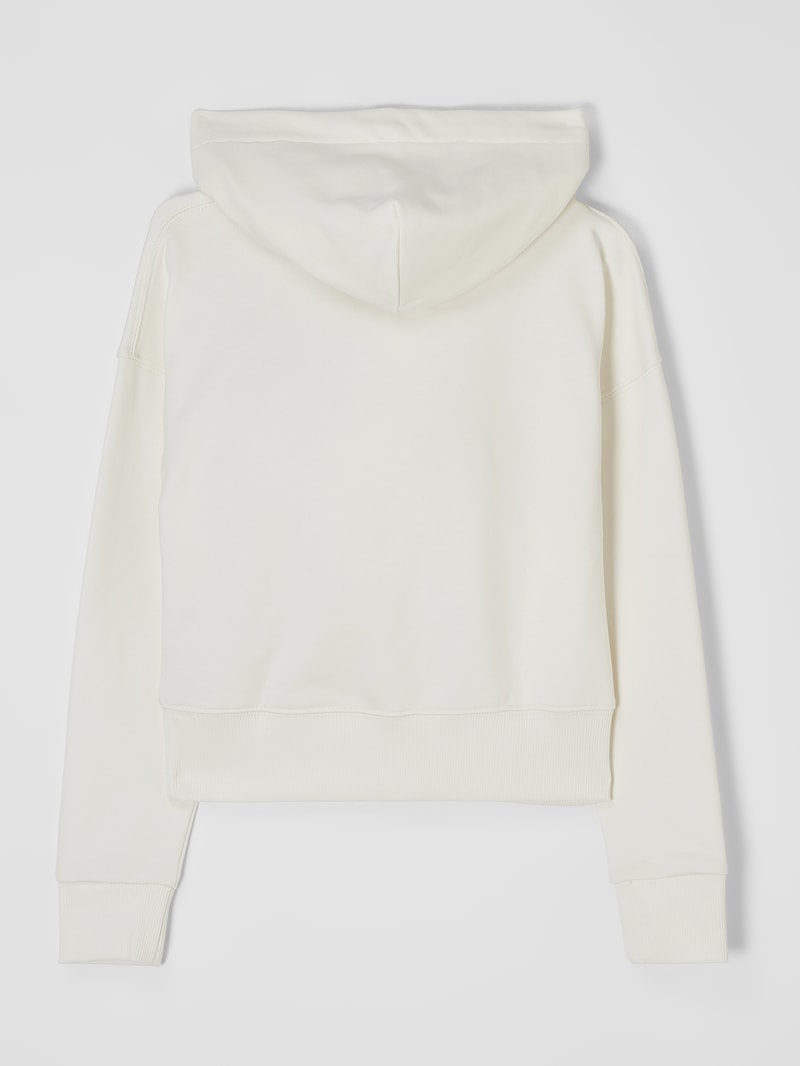 Hoodie mit Label-Stitching in weiß
