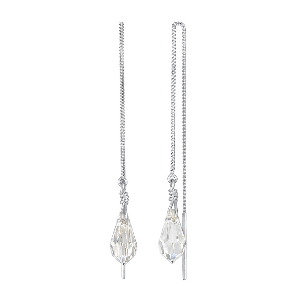 Elli Elli Boucles d'Oreilles Femmes traversante goutte pendentif avec cristal en argen Boucles d'oreilles