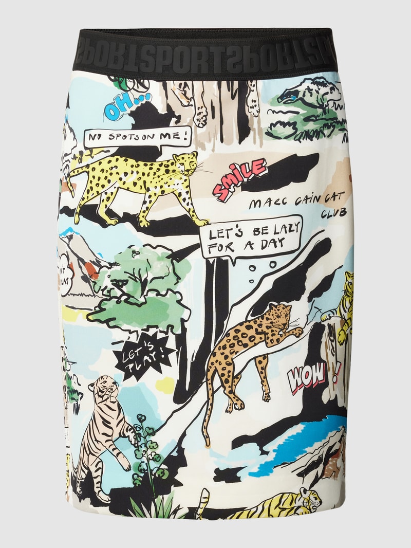 Minirock mit Allover-Motiv-Print in petrol