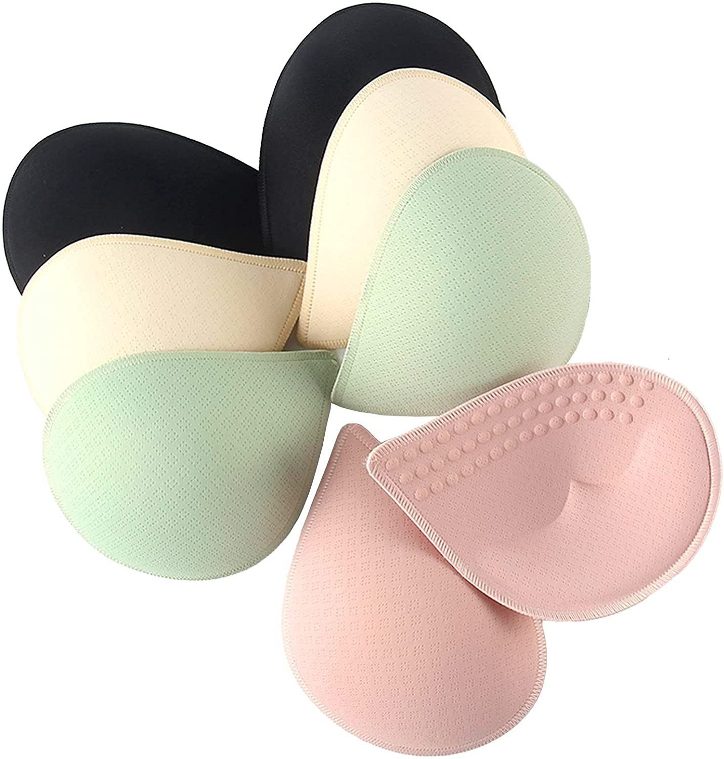 Ronner UG BH-Einlagen Bohnen BH Pads 4 Paar abnehmbare Sport BHs oder Bikinioberteile (Komfort und Selbstvertrauen), Austauschbar und verstellbar