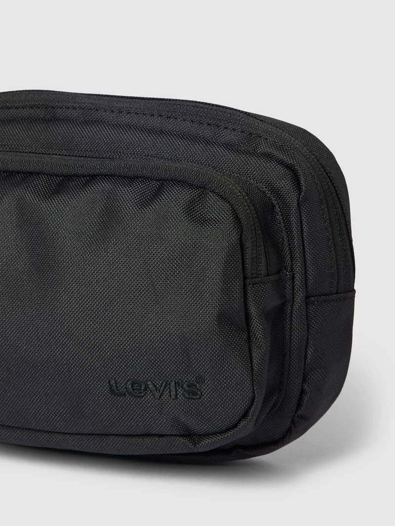 Bauchtasche mit Label-Stitching Modell 'STREET PACK' in schwarz