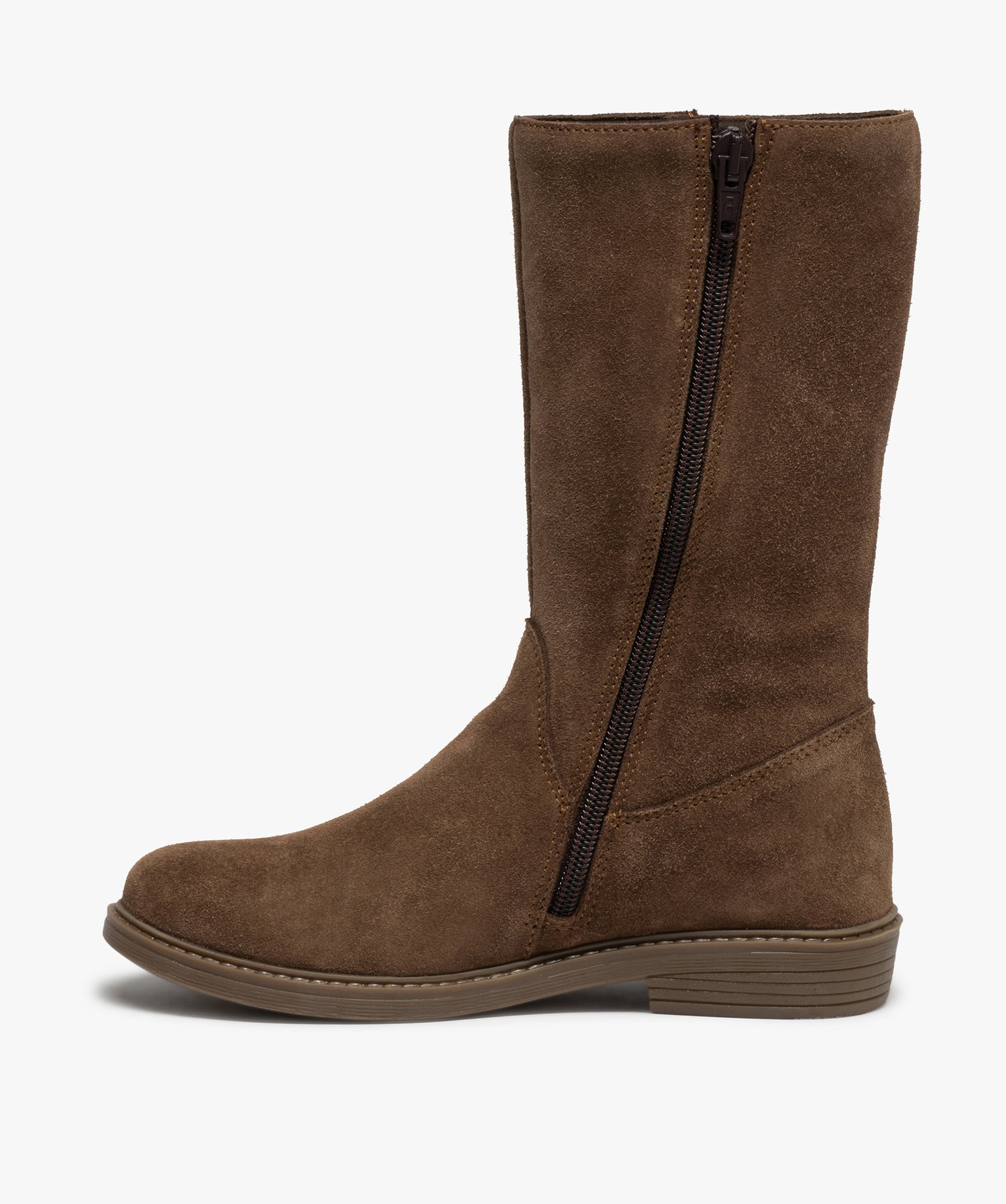Bottes fille dessus cuir retourné avec franges | GEMO