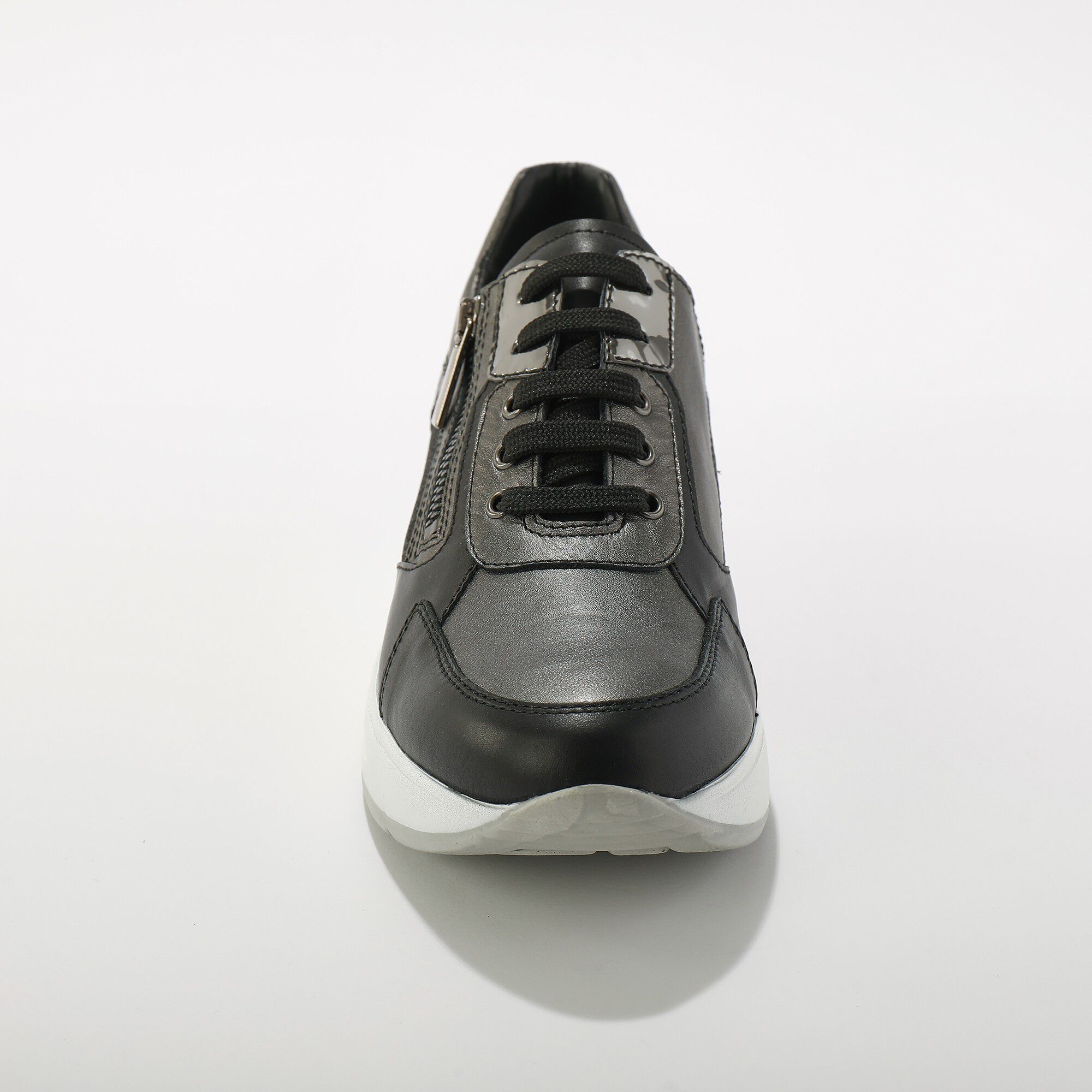 Sneakers compensées en cuir