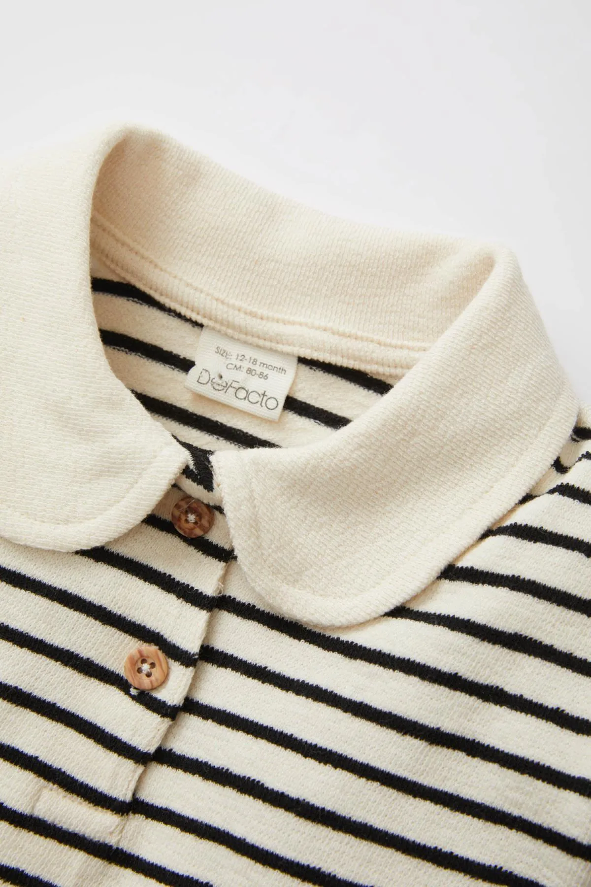 DeFacto  Gestreiftes Sweatshirt mit Polokragen für Baby-Mädchen