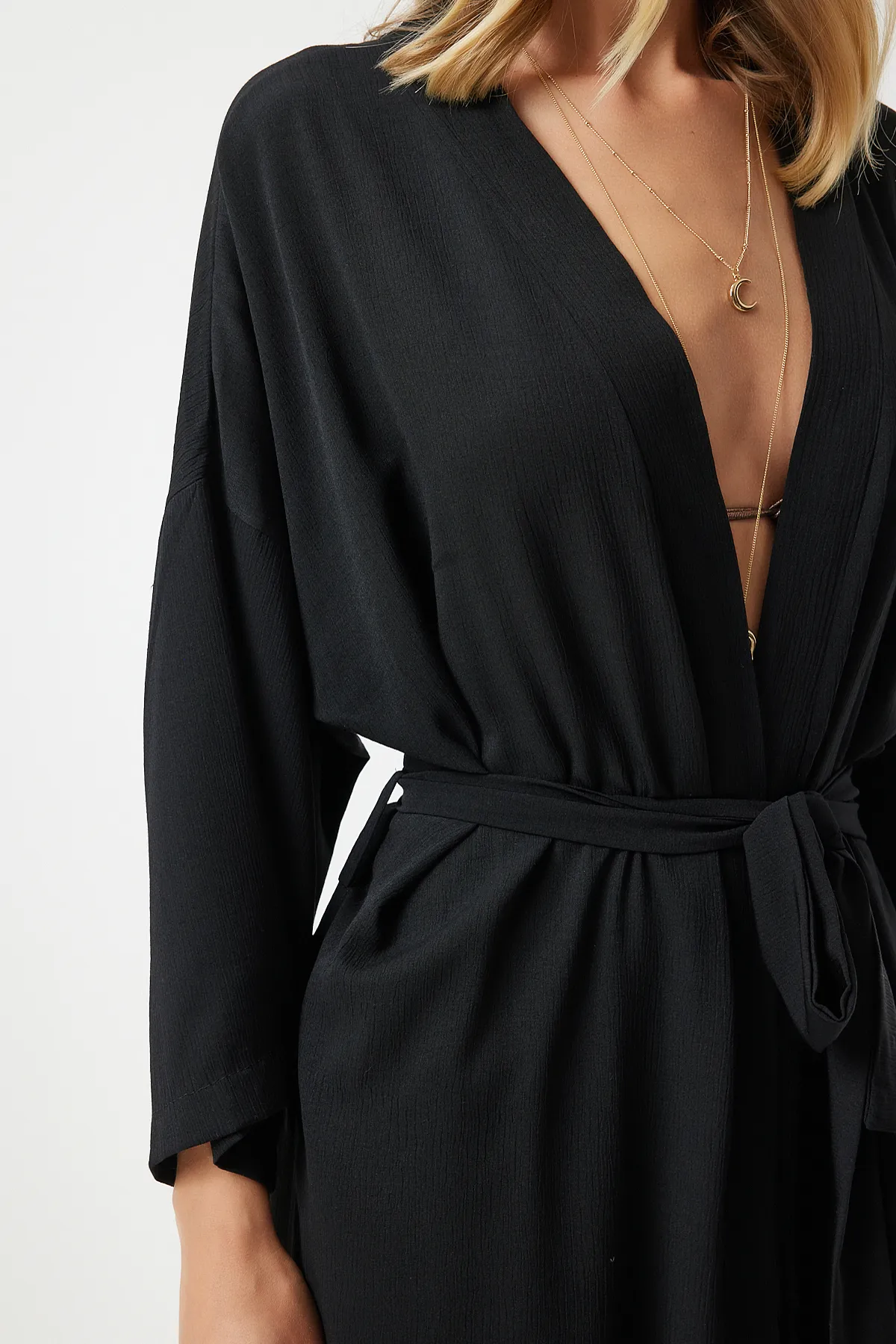 Happiness İstanbul  Kimono & Kaftan - Schwarz - Regular Fit